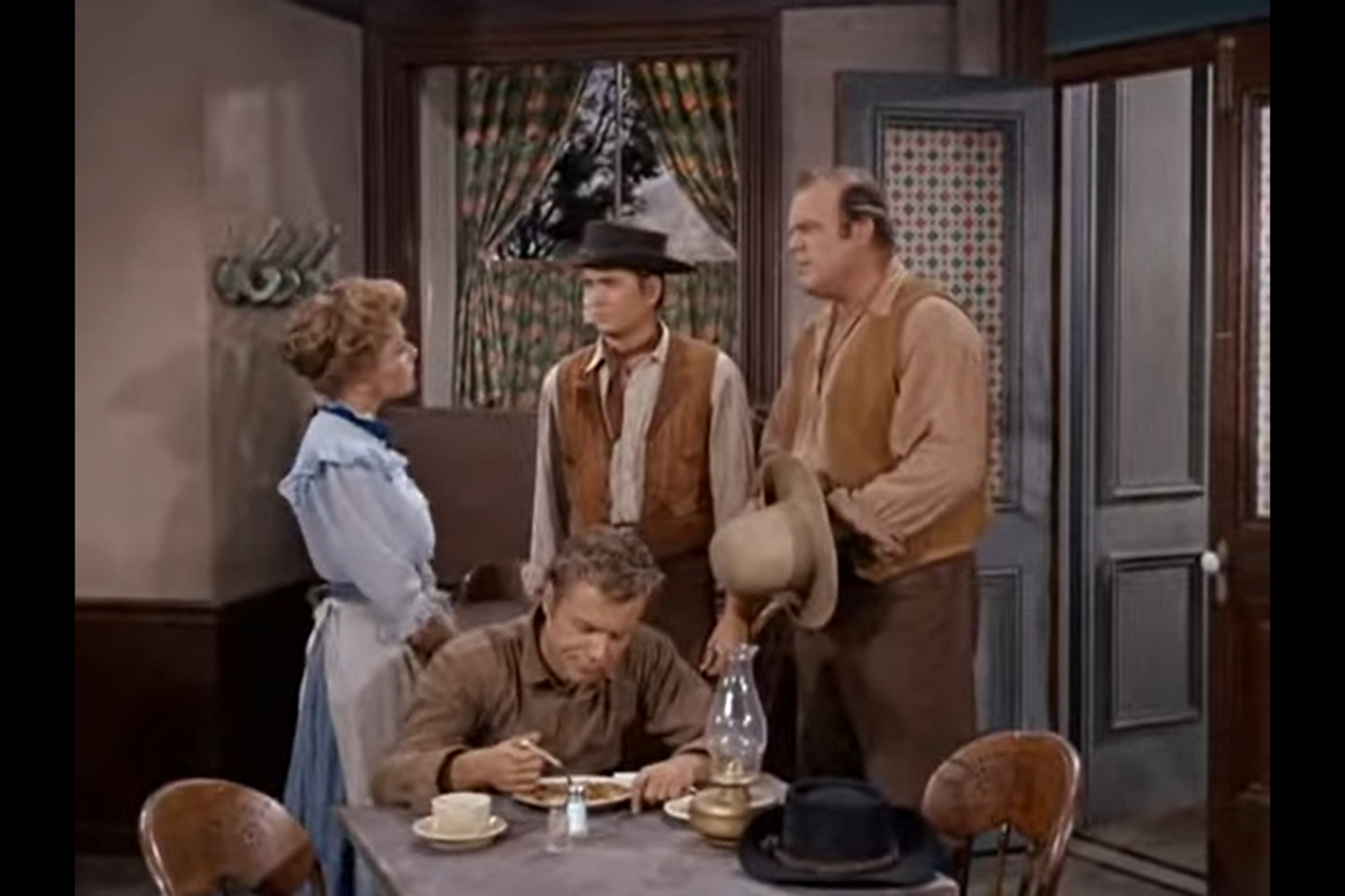 Actors Michael Landon and Jean Allison in Bonanza