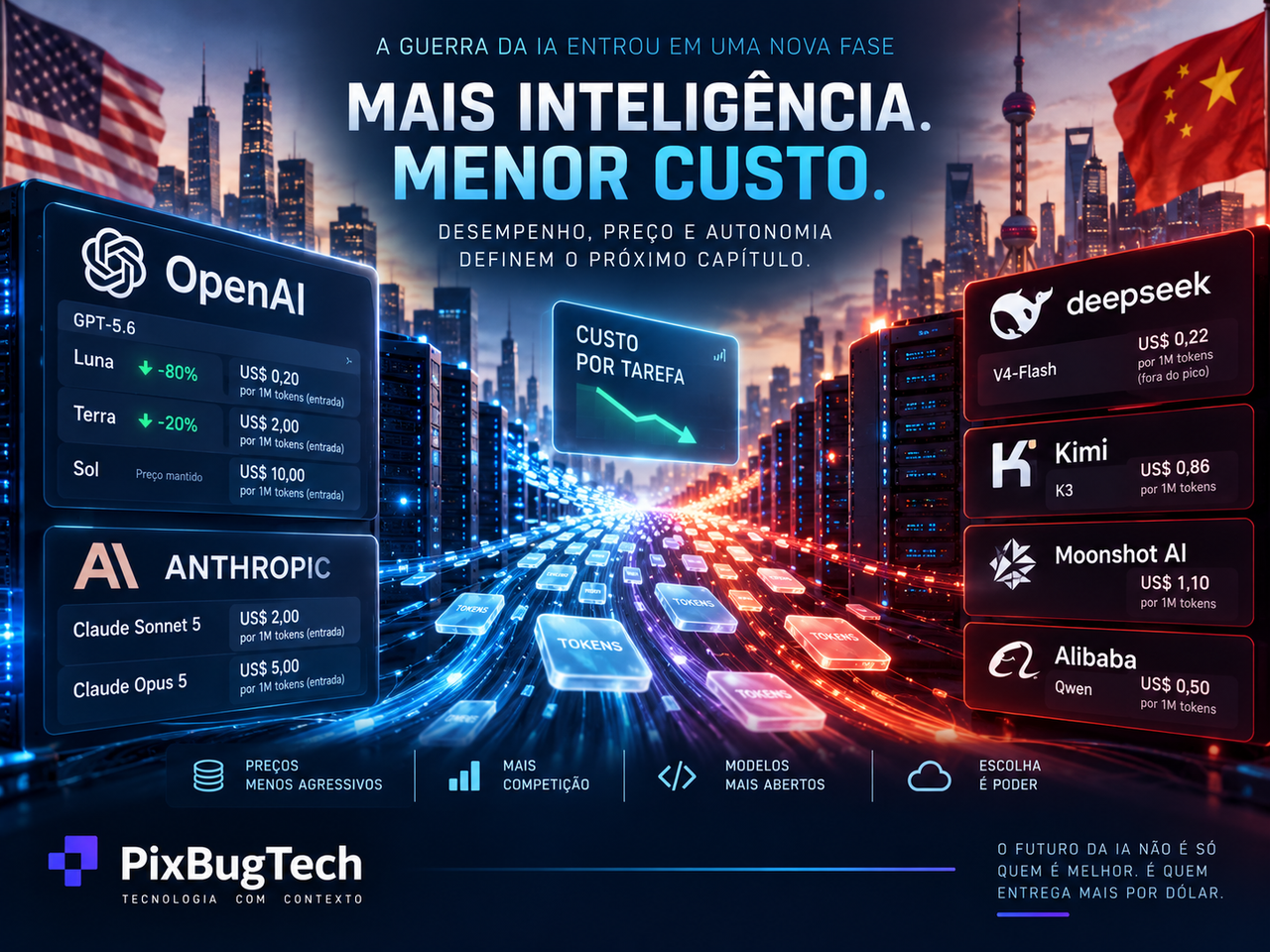 OpenAI e Anthropic cortam preços, mas China muda a guerra da IA: agora vence quem entrega mais por dólar