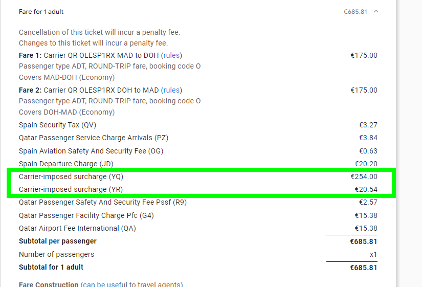 Los recargos YQ/YR recargos por combustible - Qatar Airways - QatarAirways: opiniones, dudas, experiencias