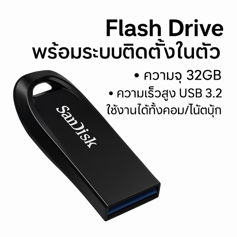 Flash Drive พร้อมระบบติดตั้ง
