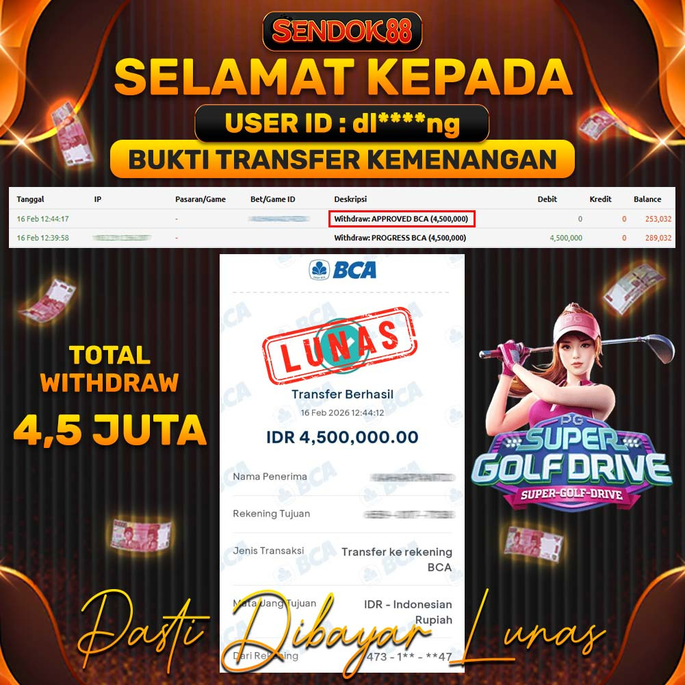 SENDOK88 JEPE! SUPER GOLF DRIVE Rp 4.500.000,- LUNAS!
