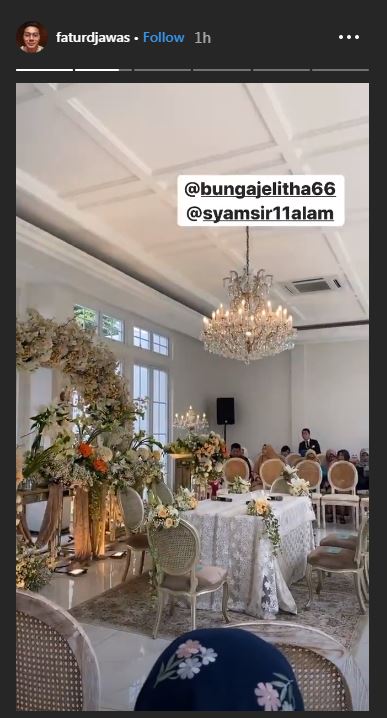 Ruangan akad nikah Syamsir Alam dan Bunga Jelitha