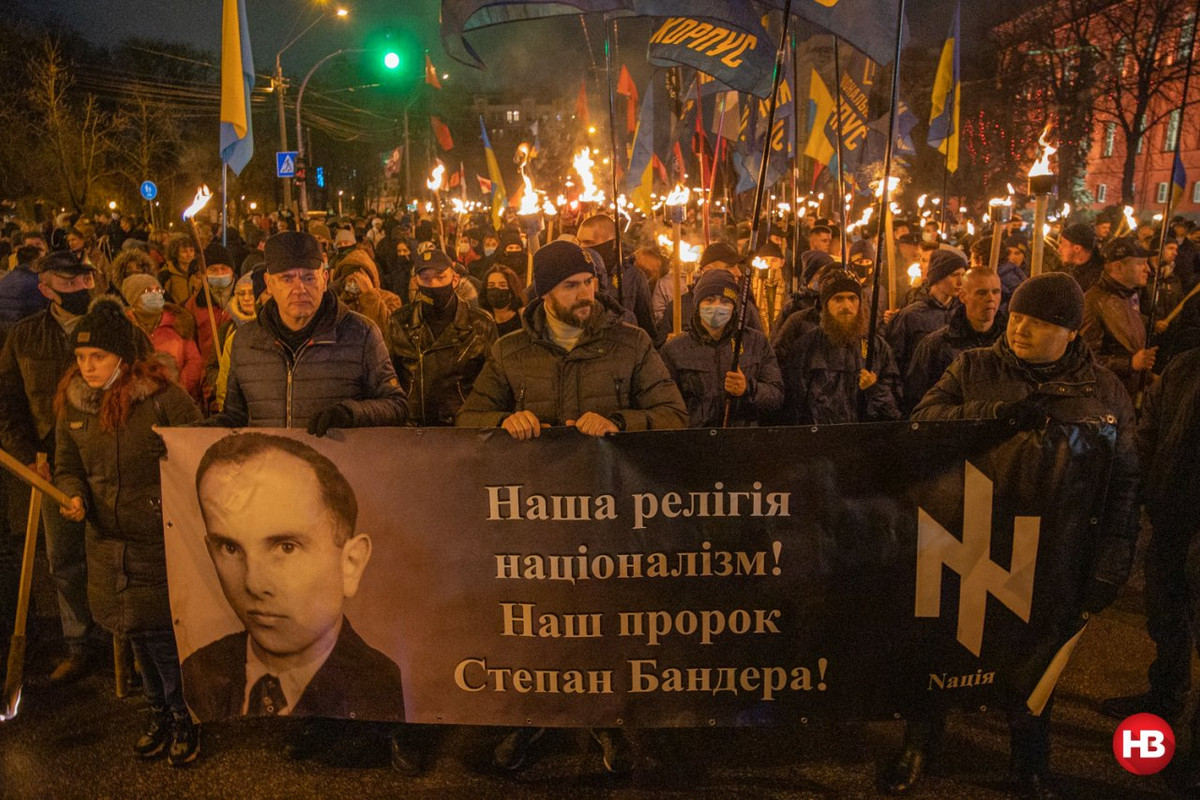 Шествие Степана Бандеры в Киеве