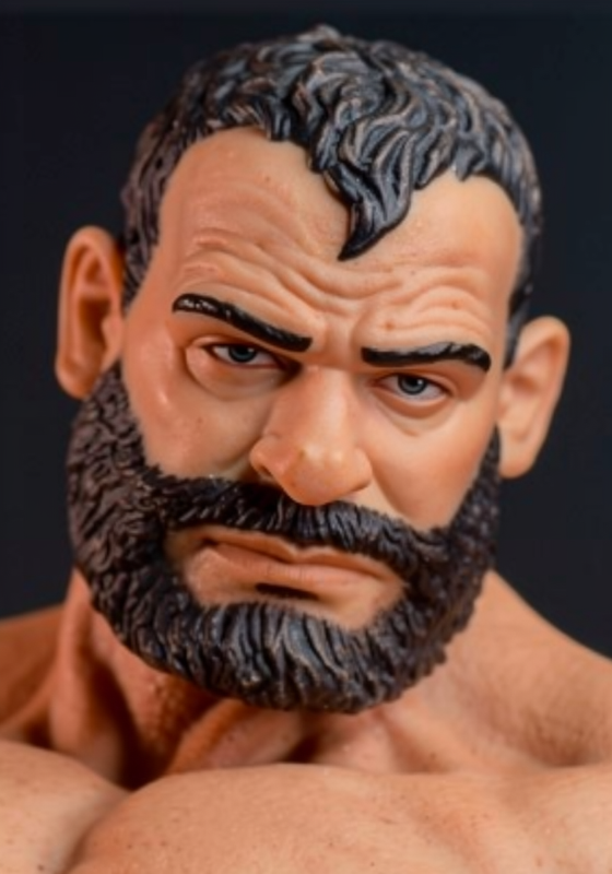 The man in this picture is looking into the camera with his mouth shut and a neutral thoughtful expr