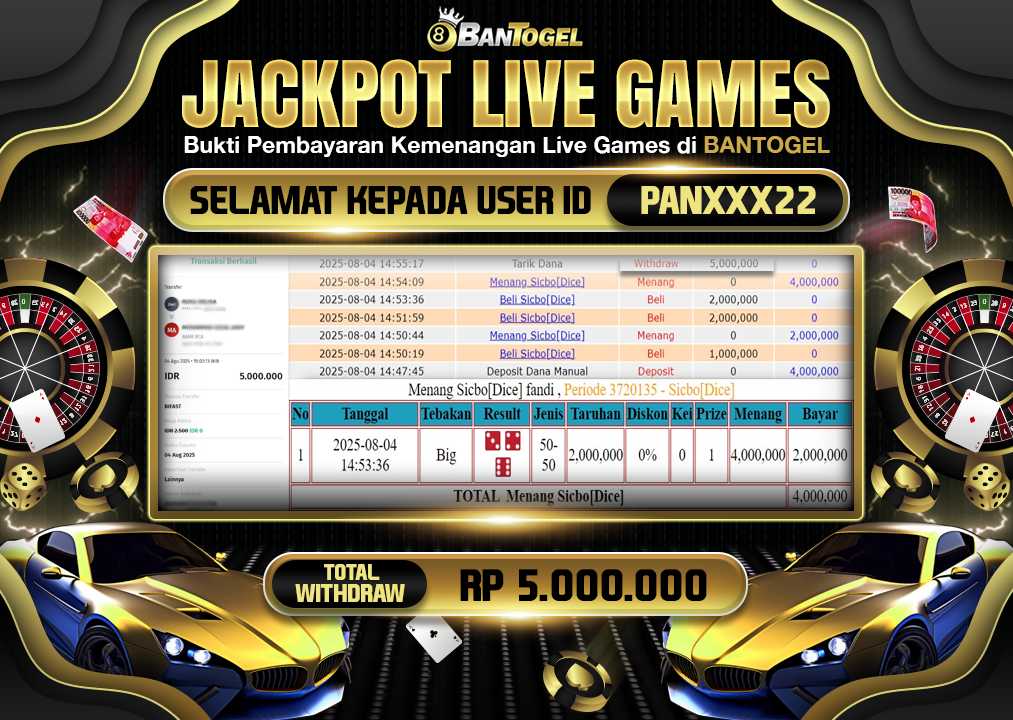 BUKTI JACKPOT LUNAS BANTOGEL