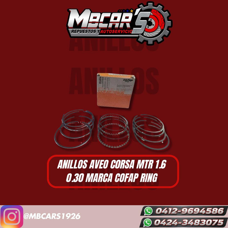 ANILLOS AVEO CORSA M1.6 0.30 