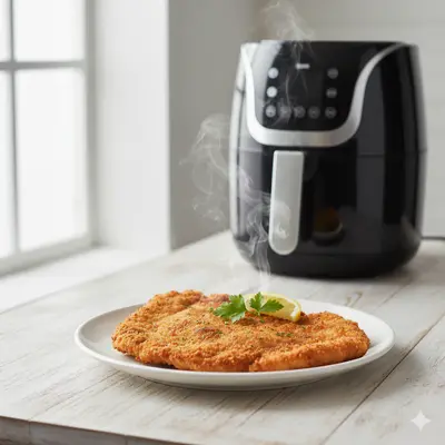 Knuspriges Schweineschnitzel aus der Heißluftfritteuse
