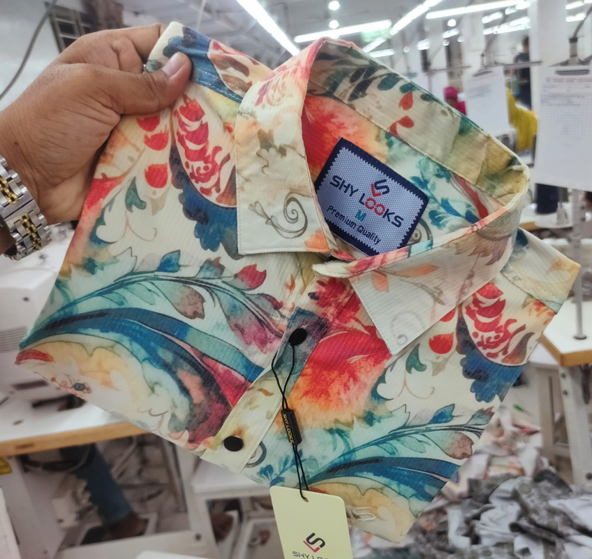 Shy Looks Luxury Spandex Print Shirt