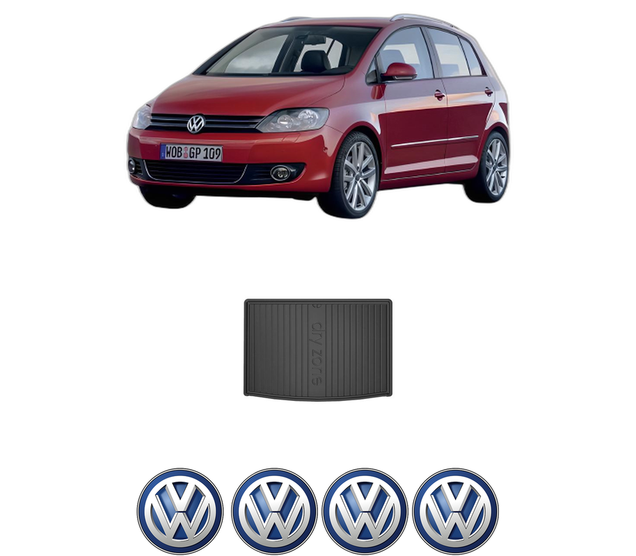 Tavita Portbagaj Volkswagen GOLF PLUS Van (521) din 2009-2014, Protectie Portbagaj Auto, 4x Stickere auto cu Volkswagen