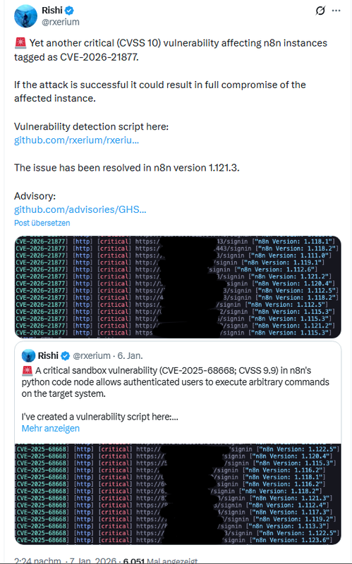 n8n-Schwachstellen 2026