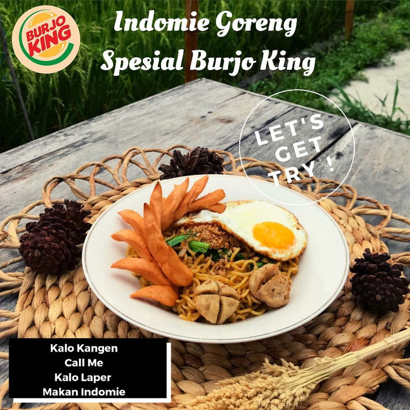 Menu Indomie goreng spesial Burjo King Jogja.