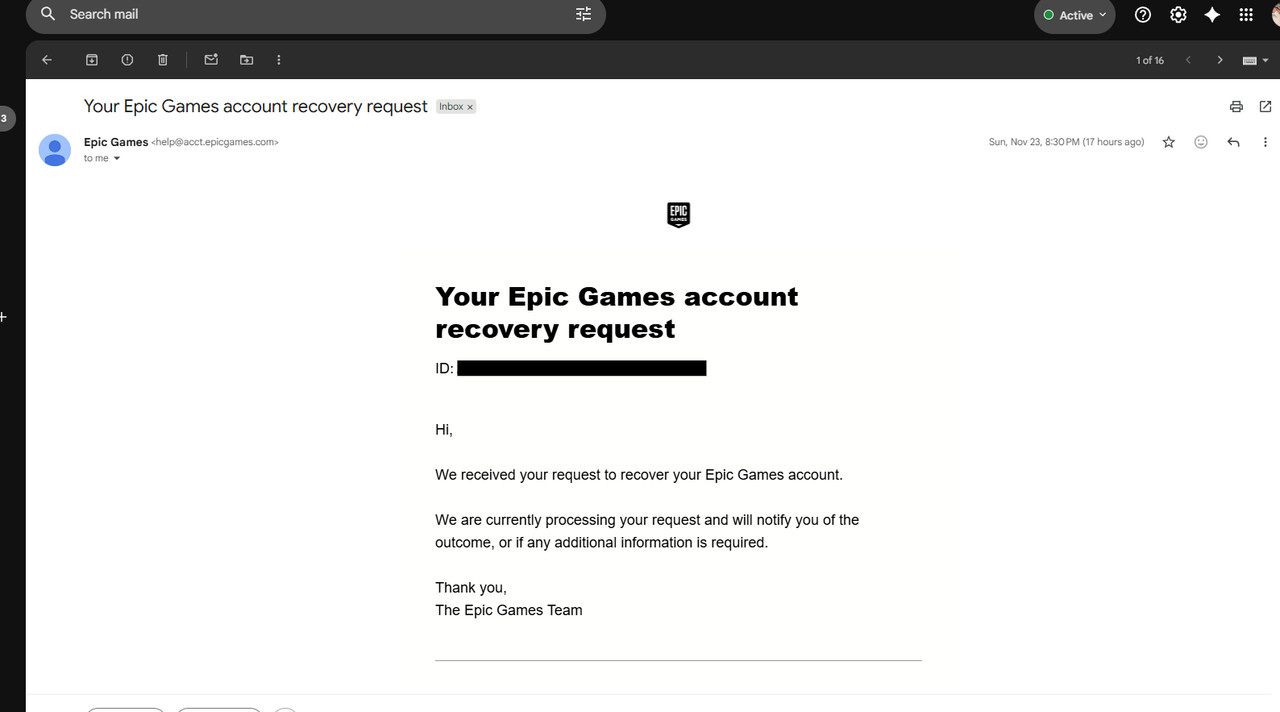 account recovery req