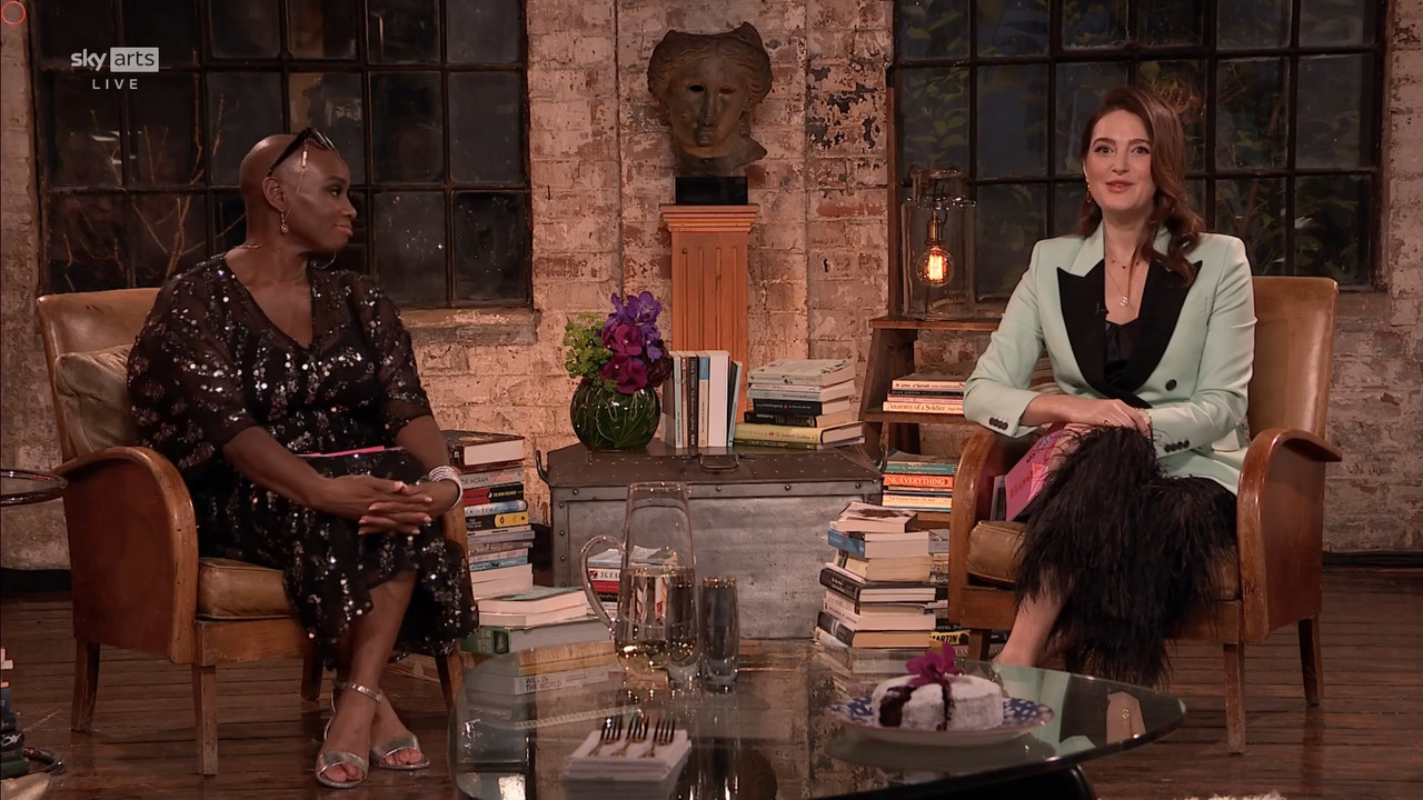 11.22 - 17.00.00 - Sky Arts Book Club Live. Andi Oliver and Elizabeth....ts_snapshot_01.29.39.436
