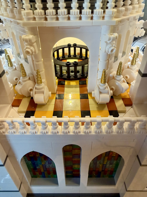 The rear balcony, with tiled floor detail.