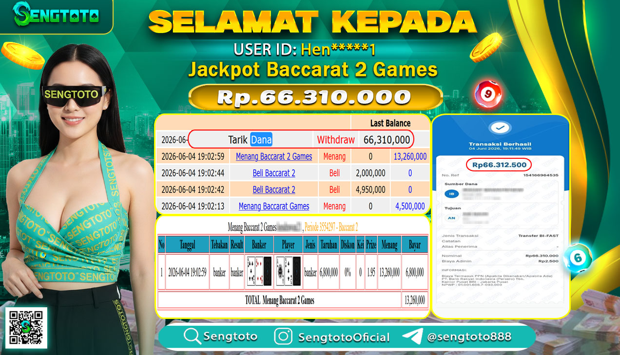 BUKTI PEMBAYARAN LIVEGAME BACCARAT 2 GAMES