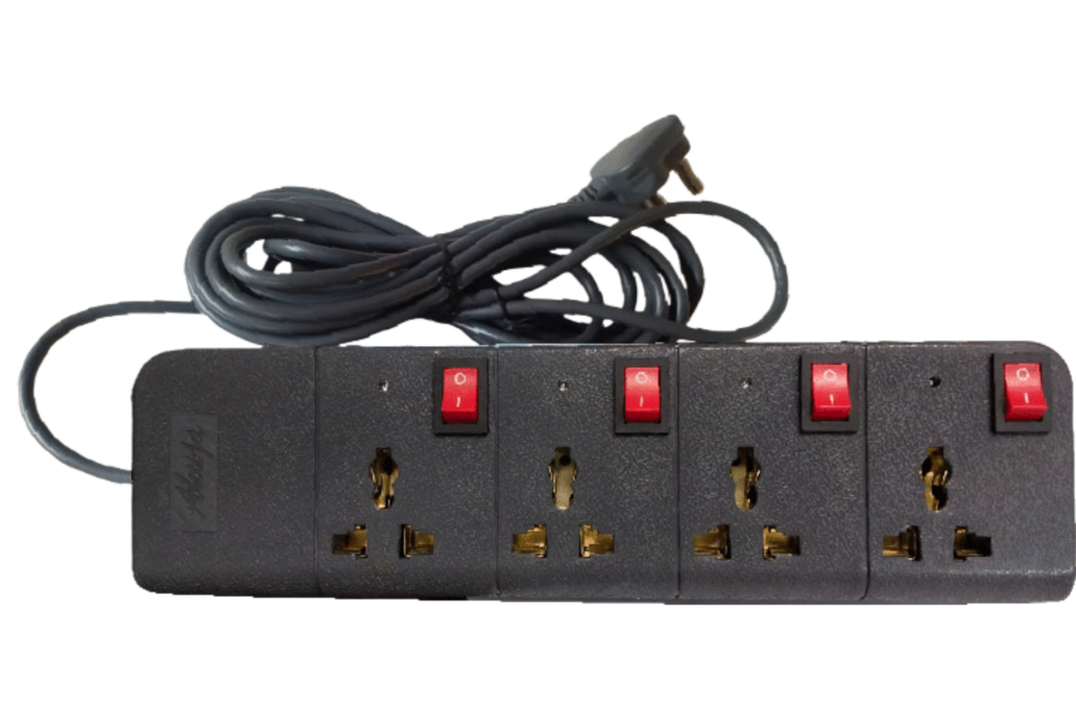 POWER STRIP BLACK 4+4 2 Meter
