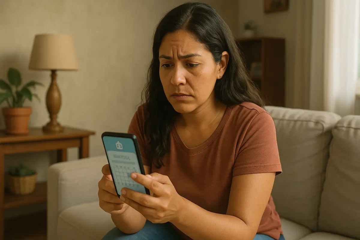 Cómo pedir cita médica en EPS Colombia Mujer colombiana usando su celular para pedir una cita médica en EPS