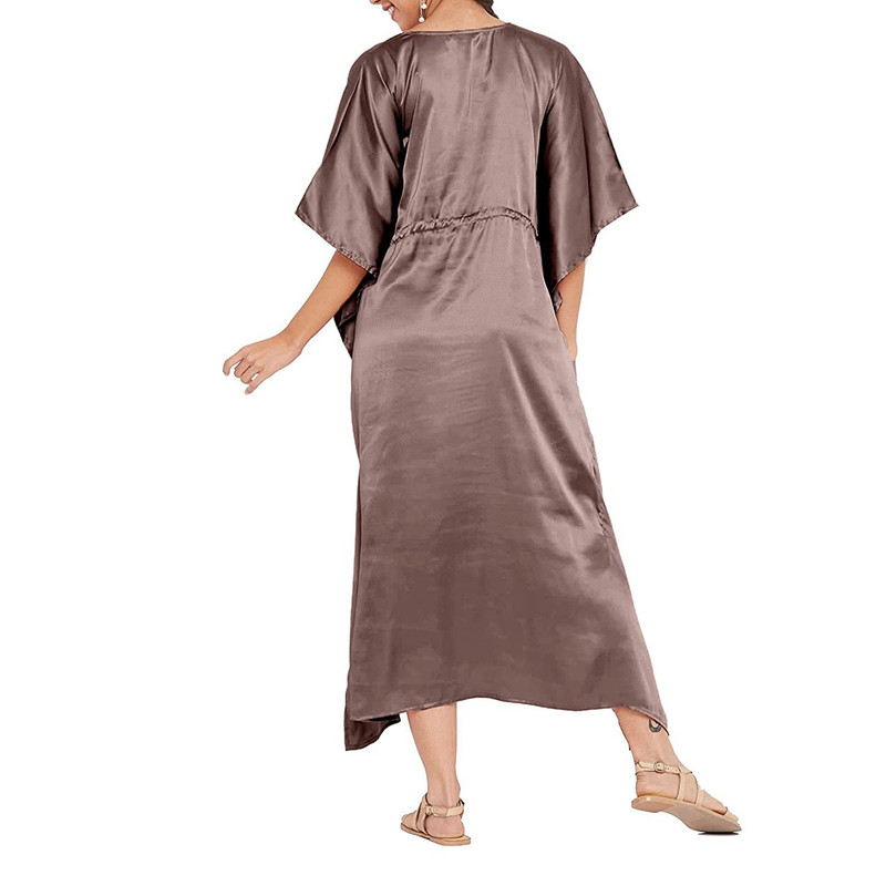 Women Satin Silk Nightdress Lingerie Sleepwear Nightgown Maxi Robe Loungewear - Picture 38 of 125
