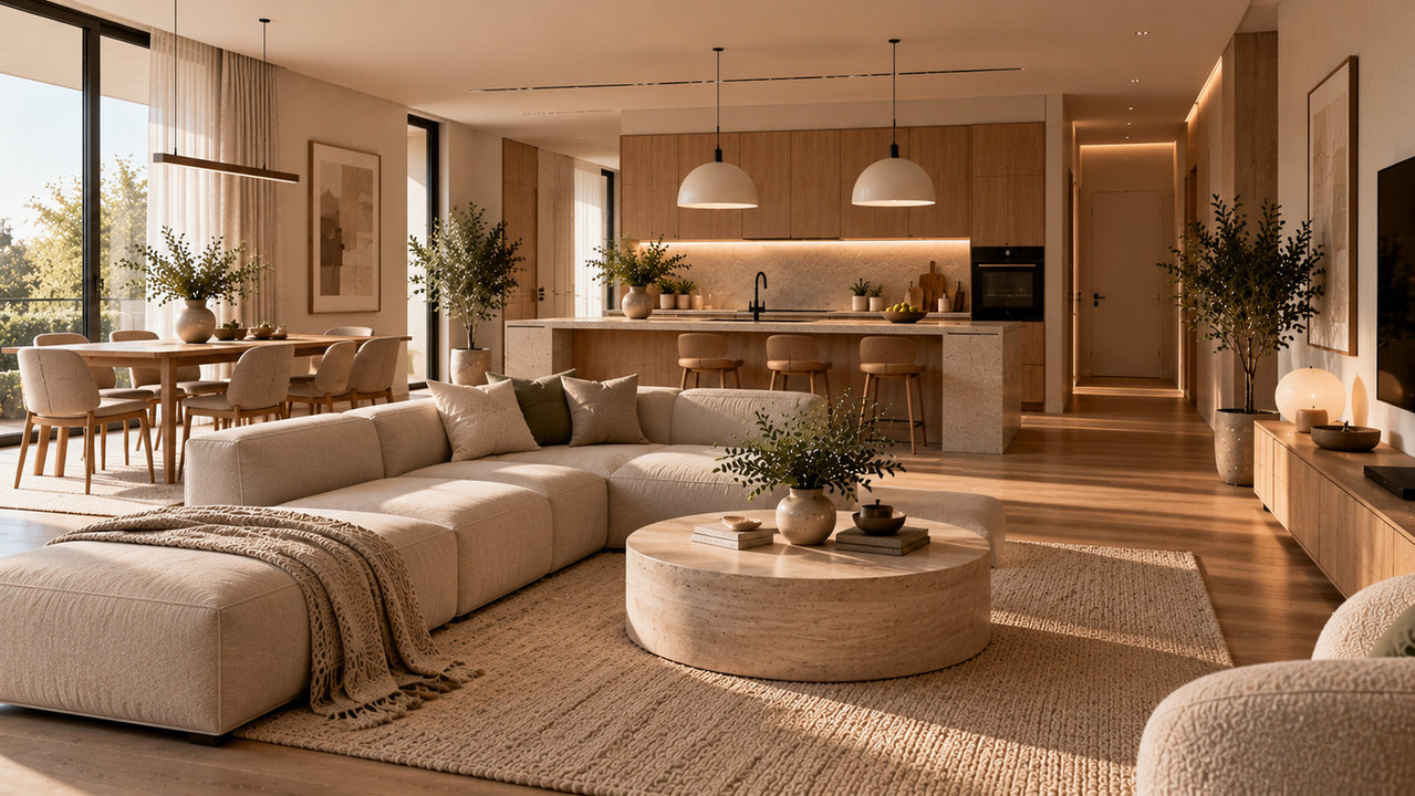 Fundamental principles of interior design: color combinations, lighting, and layout