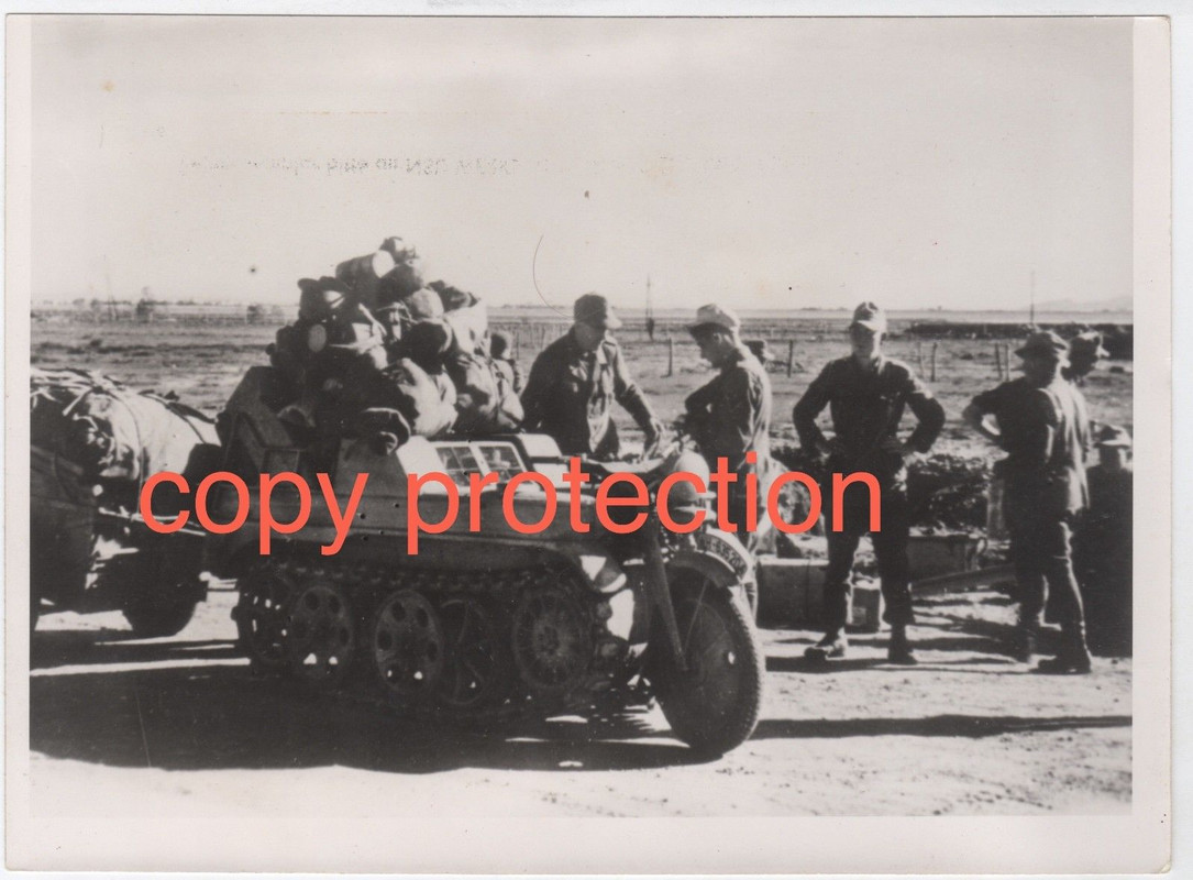 2 Orig. Foto KETTENKRAD mit Anhänger Afrika 1942 Afrika-Korps Tu