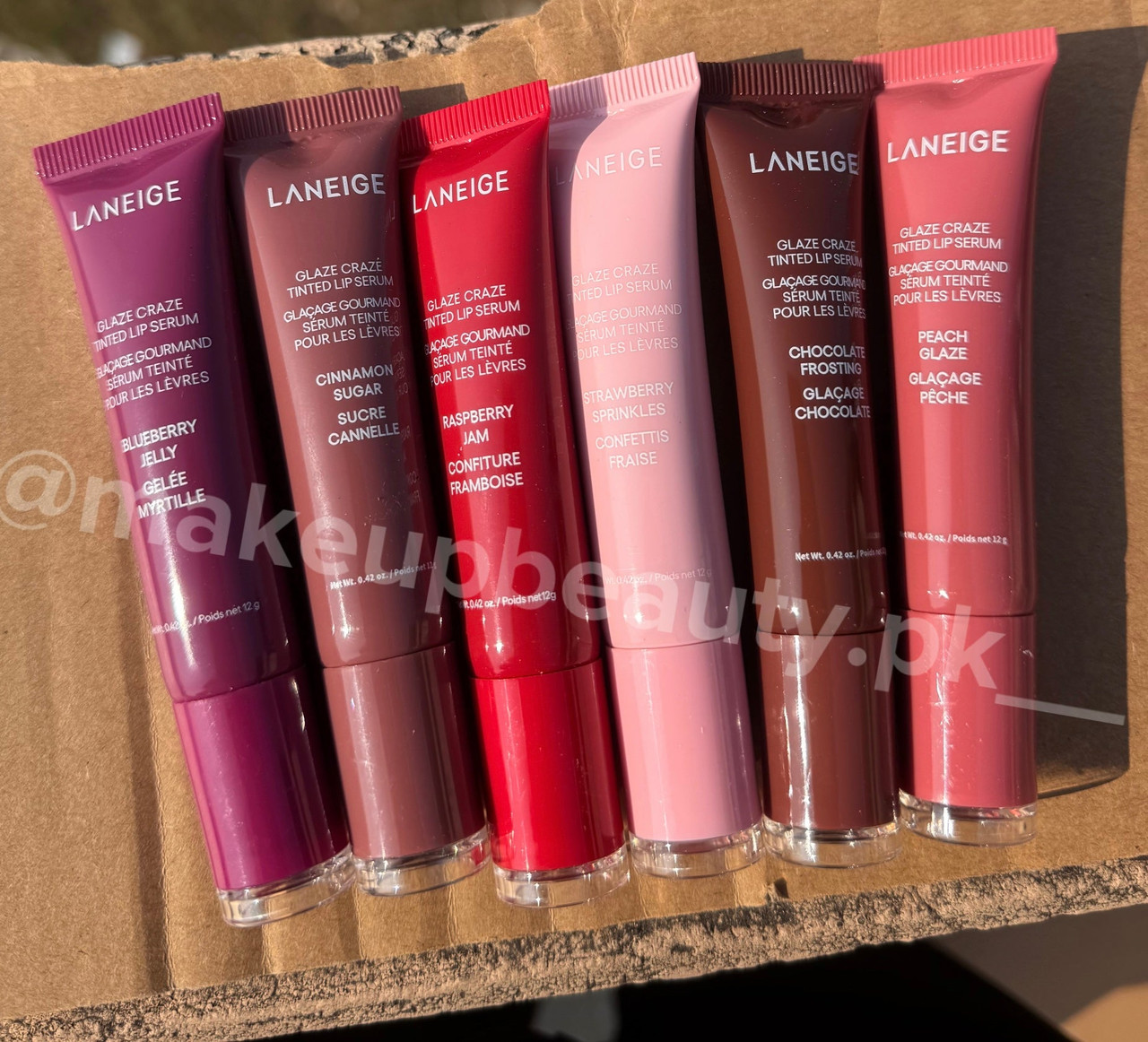 Laneige Glaze Craze tinted lip Serum 12 g each.