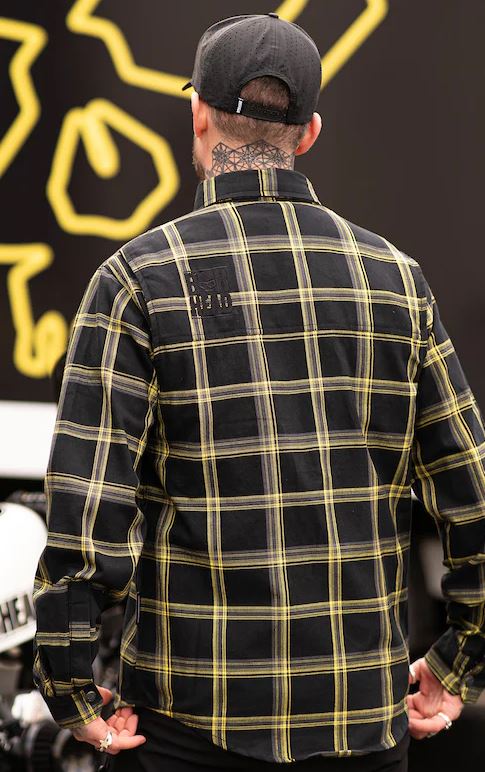 

BOBHEAD Rascal Casual Shirt Black/Yellow – Bold Skull‑Logo Button‑Front Shirt with YKK Zip | Men’s Streetwear & Biker Style


