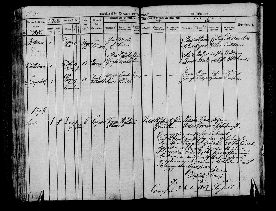 1878.01.05-ChrzestCasparDienst-akt1-Komprachcice