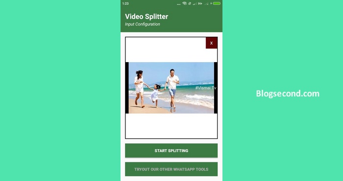 Gambaran dari Aplikasi Video Splitter di Android