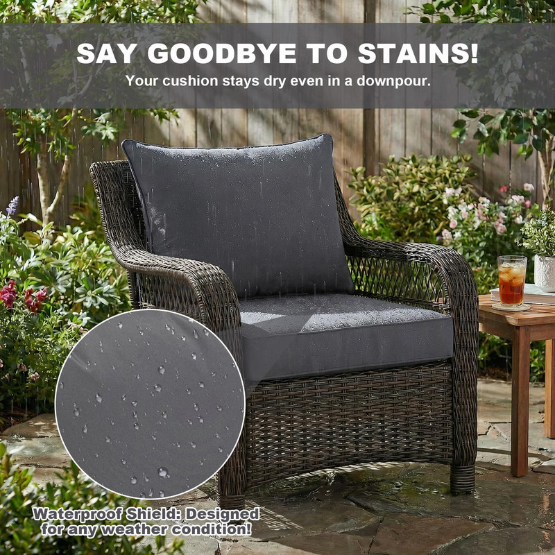 Outdoor Patio Chair Cushions Set Water Resistant Cushions 23.62'' x 23.62''