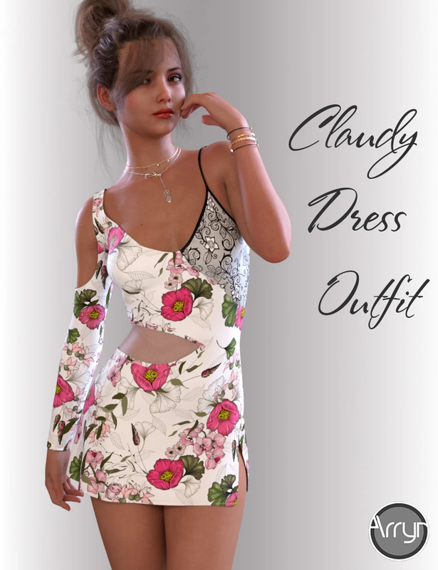 dforce claudy candy dress for genesis 8 females 00 main daz3d