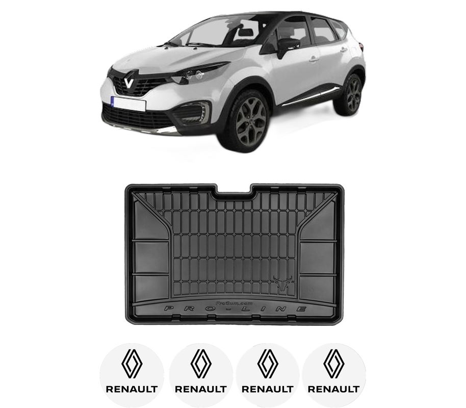 Tavita Portbagaj RENAULT CAPTUR I (J5_, H5_) din 2013-2018, Protectie Portbagaj Auto, 4x Stickere auto cu RENAULT