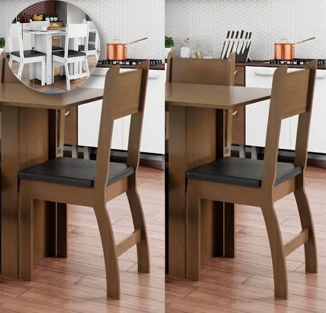 Jogo de Cadeiras para Cozinha Estofada – Poliman Móveis Milano 2 Peças