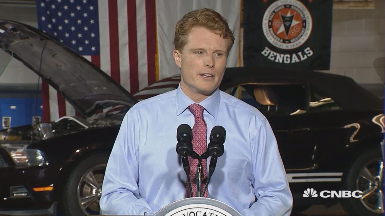 Joseph P. Kennedy III delivers the Democratic response to President Donald J. Trump's first State of the Union address