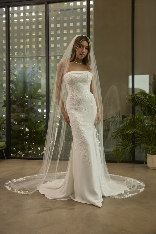 Acacia Matching Bridal Veil Style BL495V Front View