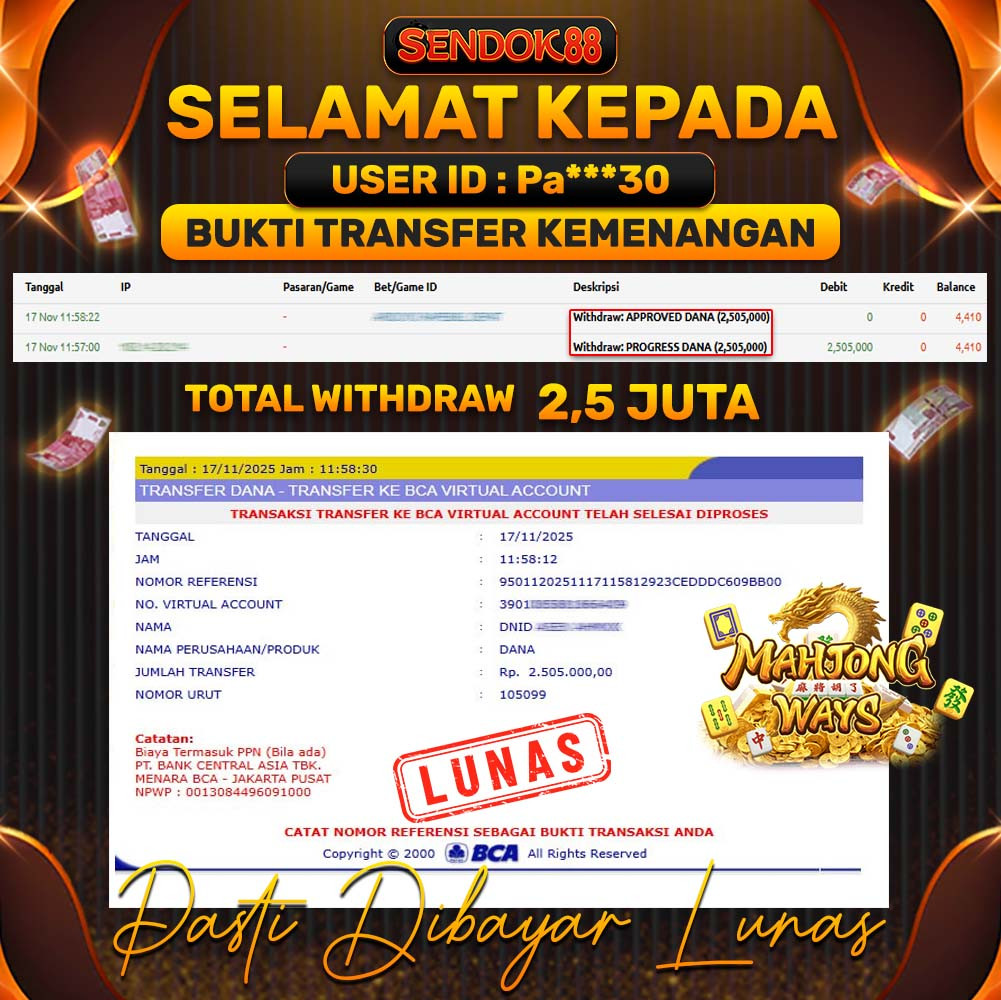 SENDOK88 JEPE! MAHJONG WAYS Rp 2.505.000,- LUNAS!