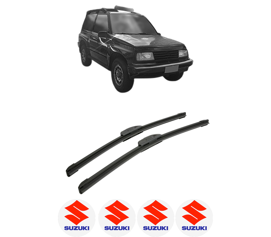 Set stergatoare auto SUZUKI VITARA (ET) din 2003-2005, pentru parbriz auto, 2 bucati, Bosch Aerotwin Retrofit, din cauciuc siliconat rezistent, 4 Stickere Auto SUZUKI