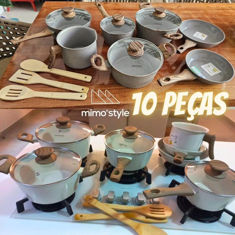 Jogo De Panelas 10 Peças Cook Indução Revestimento Cerâmico
