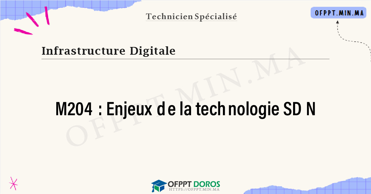 Sommaire détaillé du cours Enjeux de la technologie SDN M204 OFPPT - Structure du module