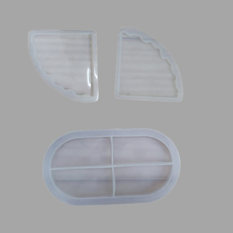 Resin art on Trinket tray with triangular tea coasters mould DIY Kit 