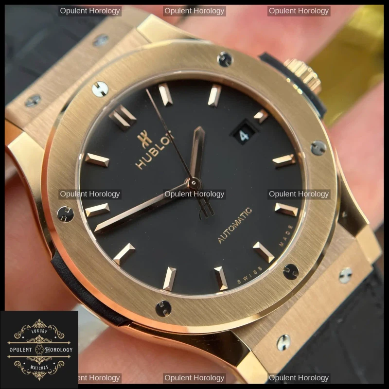 Hublot Classic Fusion King Gold Plated 42mm Black Dial Swiss Automatic Movement