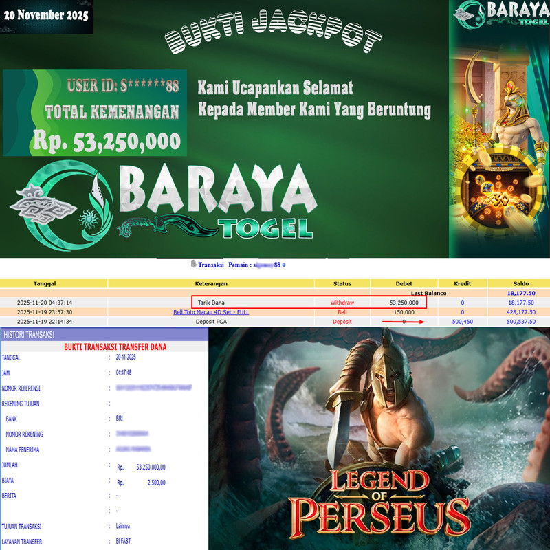 Rp. 53.250.000.- WD LUNAS DI BARAYATOGEL