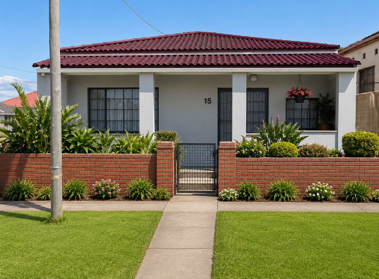 A managed townhouse exterior