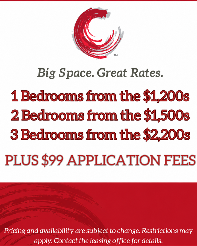 Special apartment pricing at Century Belmont Station