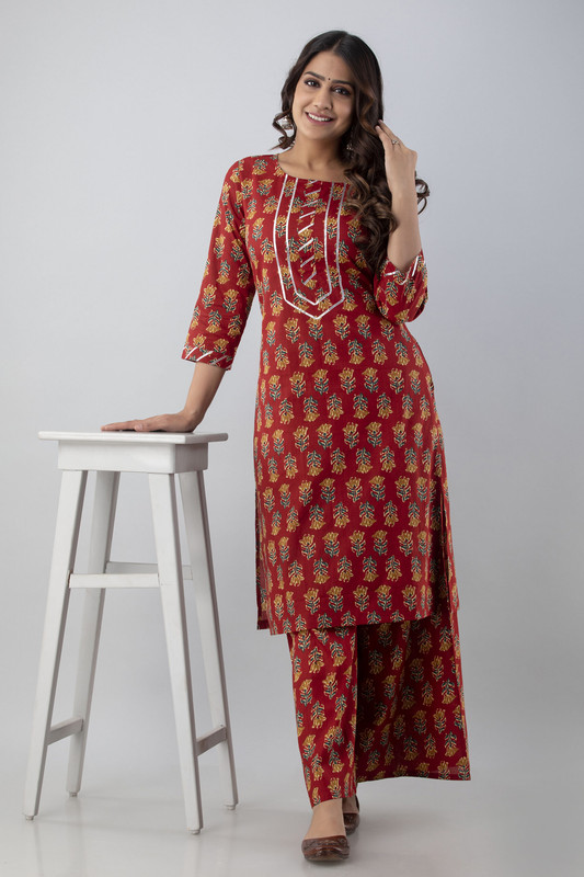 cotton kurti with palazzo set