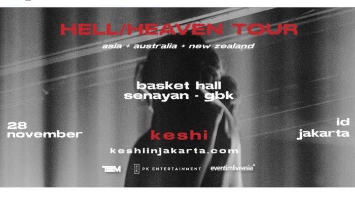 Keshi akan menggelar konser tur 'HELL/HEAVEN' di Basket Hall Senayan Gelora Bung Karno, Jakarta Pusat, DKI Jakarta, pada 28 November 2022.