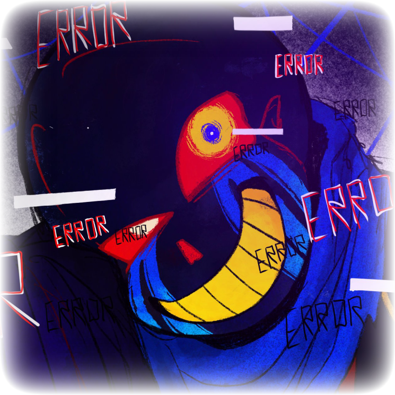 " Error ! Sans " : The Undertale Multiverse. | Image drawn by @Duz_machines84 on Twitter.