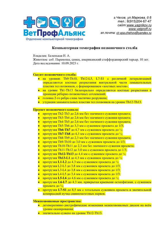 Беленькая И. А. соб ПАРАМОША