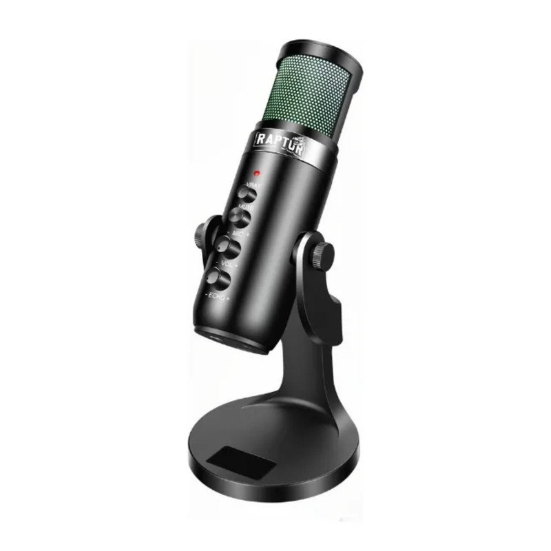 Micrófono Raptor Vox Pro Rgb Usb Streaming P/ Pc Mac Android
