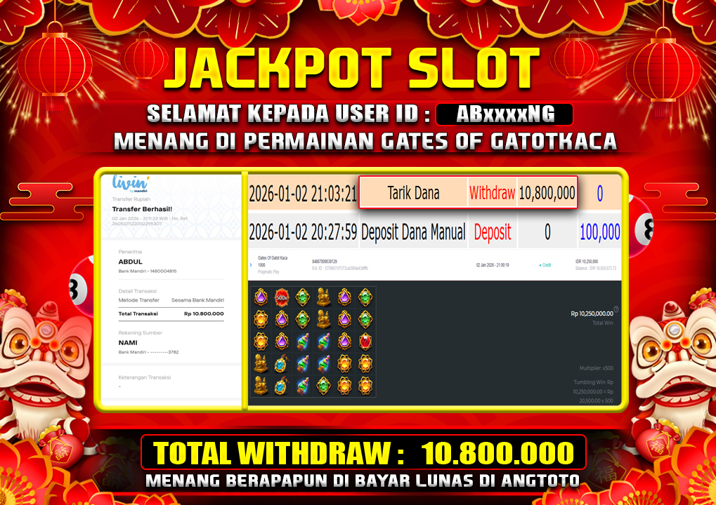 BUKTI JACKPOT LUNAS ANGTOTO
