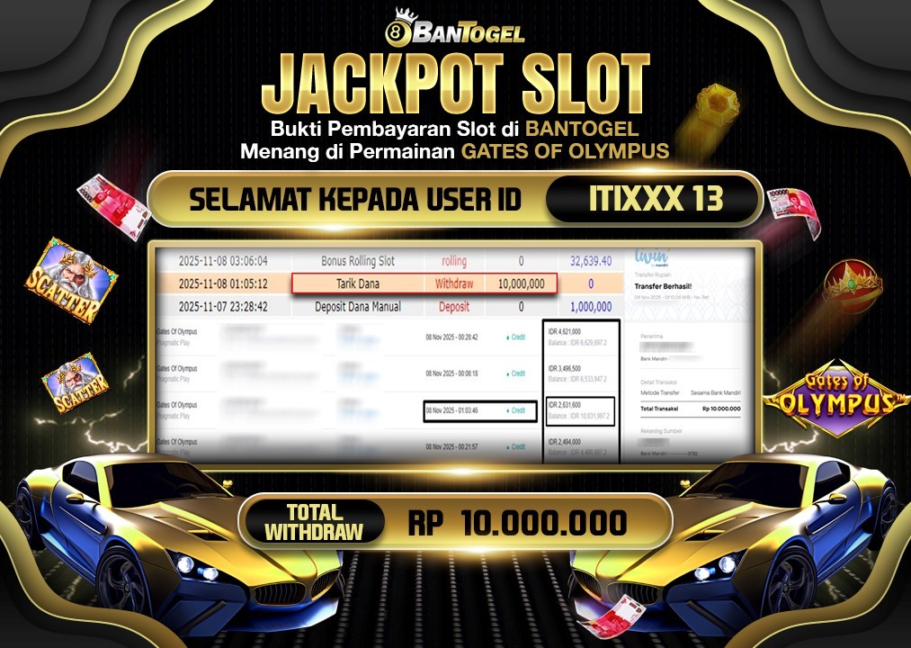 BUKTI JACKPOT LUNAS BANTOGEL